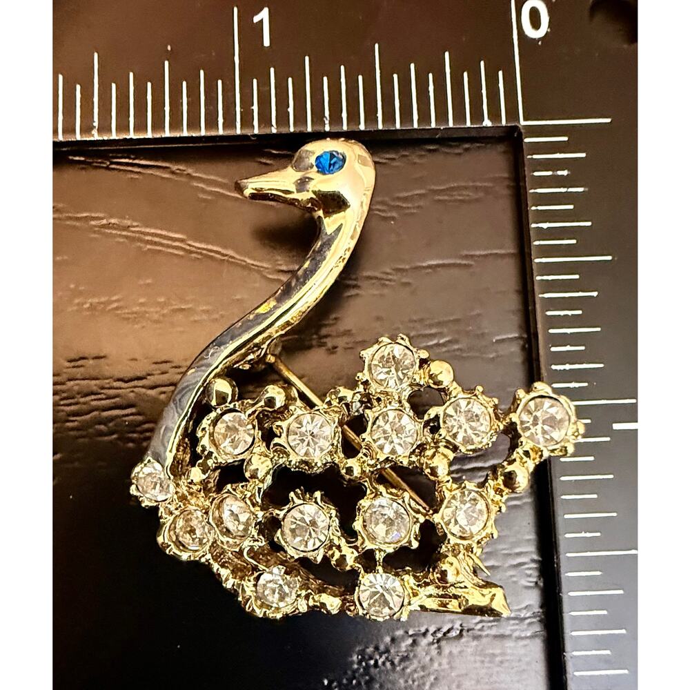 Vintage Rhinestone Hummingbird Brooch